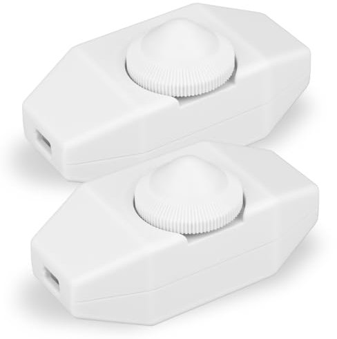 LED Dimmer，schnurdimmer für led lampen 230v（Dimmbare LED） 1-60 Watt, Sichere, leise, stabile und zuverlässige Dimmer(2, weiß)