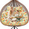 joomie Double Hanging Egg Chair Cushion Replacement Waterproof for Outdoor Patio Basket Egg Chairs, 150x110 cm–2 Seater Premium Thickened 100% Cotton Large Double Eggs Swing Chair Cushions, Daisy