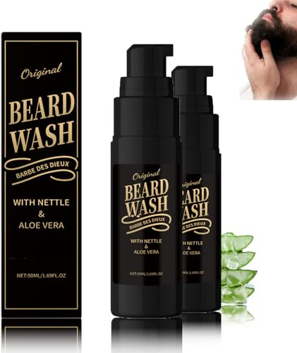 Bartseife Spray, Bartshampoo für Männer mit Whiskey Vanille Duft, Bartshampoo Spray mit pflegende Inhaltsstoffe wie Brennesselextrakt, Feuchtigkeitsspendende Bartpflege, Männer Geschenk (2P)