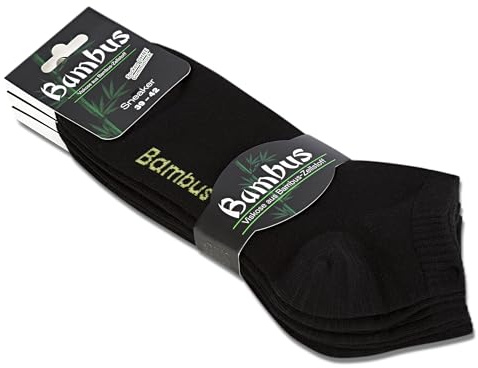 foot-art 6 Paar Viskose Bambus Sneaker Socken ohne Gummidruck bamboo:line – Damen & Herren – atmungsaktiv & weich