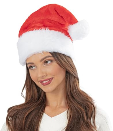 Rubie's Rubies Bonnet De Noel Weihnachtsmütze, rot, luxuriös, für Erwachsene