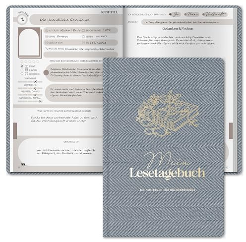 BIROYAL Book Journal 2026: 224 Seiten Reading Journal & Lesetagebuch Erwachsene mit Platz für 52 Bücher – Buchjournal A5 zum Notieren und Genießen des Lesens – Buchclub Bücher zubehör, Buch Gadgets