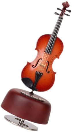 Toyvian Mini Violino Decorativo con Carillon Rotante Simulazione Accessorio Elegante per Casa e Ufficio Regalo Musicale Raffinato
