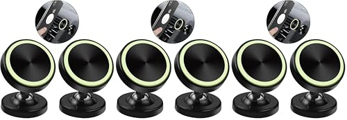 Vinabo 2 Pack Support Aimant Portable Voiture,Magnétique Aimanté Porte Téléphone Rotation 360° Compatible pour Tous Les Smartphone