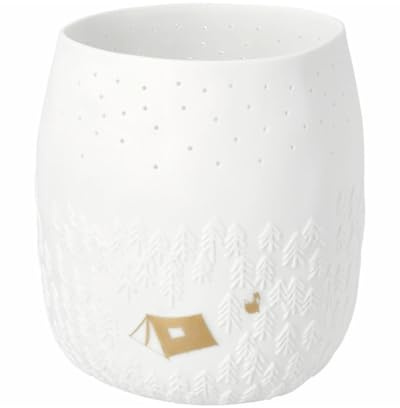 räder Design Teelichthalter Sternklare Nacht – Bildergeschichten – Porzellan Windlicht mit Wald-Relief & Zelt-Motiv – Edles Stimmungslicht & Geschenk für Camper