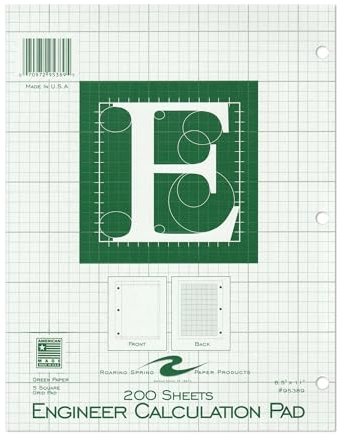 Roaring Spring Millimeterpapier, Block (200 Sheet) Green Paper grün/weiß
