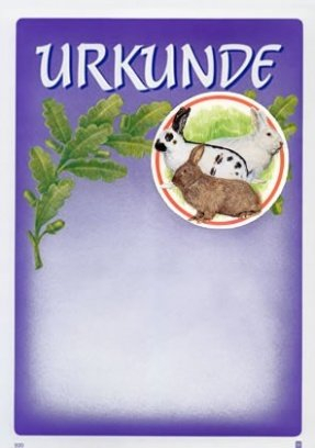 Albert Hoffmann Urkundenverlag Kaninchen / 830/810 / / PC-Urkunden (170 g/m²) 10 Stk