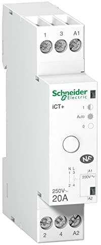 Schneider Electric a9 °C15031 Switch, Quiet Acti9, ICT + Hc, manually operated, 1P, 20 A, 230 Vac, 50/60 Hz, White