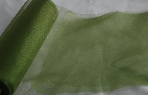 Organza oliv grün 35 cm x 20 m Tischläufer Deko für Feier Organza Tisch Deko Stoff