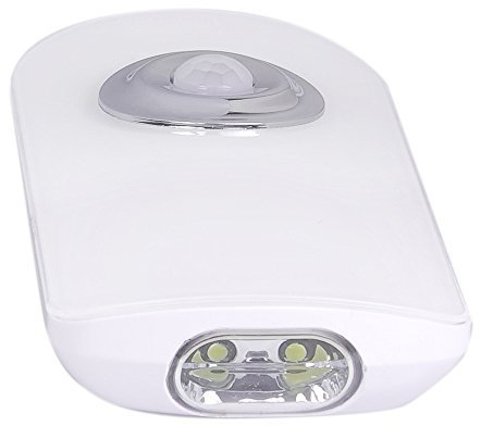 CristalRecord - Luz de noche LED con sensor de movimiento Para enchufar, Función Linterna, Quitamiedos Blanco