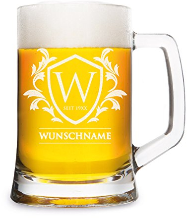 Montana Bierglas mit individueller Gravur - Wappen - Bierkrug 0,5 L