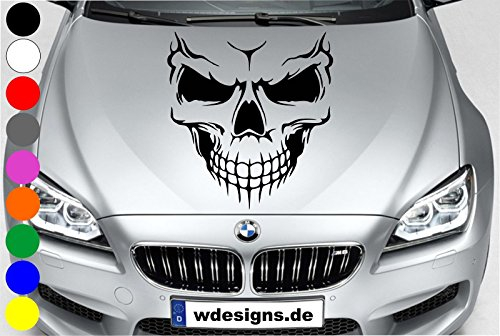 wDesigns Autoaufkleber Totenkopf Skelett Skull Aufkleber Motorhaube Angry Heckscheibe