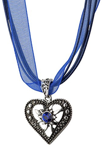 Schöneberger Trachten Couture Trachtenkette Herzstein eleganter Herz Anhänger mit funkelndem Strass - Trachtenschmuck Kette für Dirndl und Lederhose