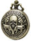 MORFONG Herren Taschenuhr Analog Quarzwerk mit Kette Totenkopf Schädel Bronze