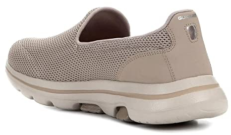Skechers Women's GO Walk 5 Slip On Trainers, Taupe Textile Trim, 4 UK