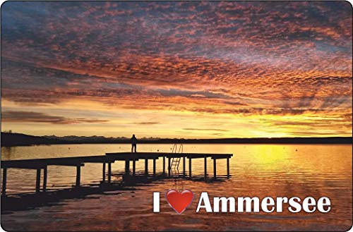 Cadora Magnetschild Kühlschrankmagnet I Love Ammersee II