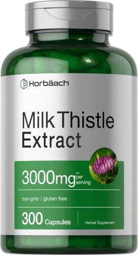 Horbäach Milk Thistle Supplement | 300 Capsules | Herbal Extract