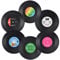 Jinlaili 6er-Set Retro-Vinyl-Untersetzer, Retro-Untersetzer für Getränke, Schallplatten Untersetzer für Getränke, rutschfeste Untersetzer für Kaffee Tee Bierkrug Weinglasflasche
