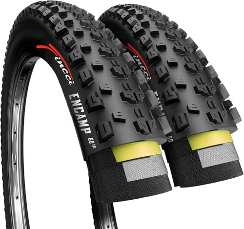 Fincci Bici Cubiertas MTB 27.5 x 2.25 Pulgadas - Par de Plegable Neumáticos 54-584 con 1mm Antipinchazos, Gomas 27,5 para Adulto Mountain Bike, Eléctrica, Montaña Bicicleta - Pack de 2 para Ciclismo