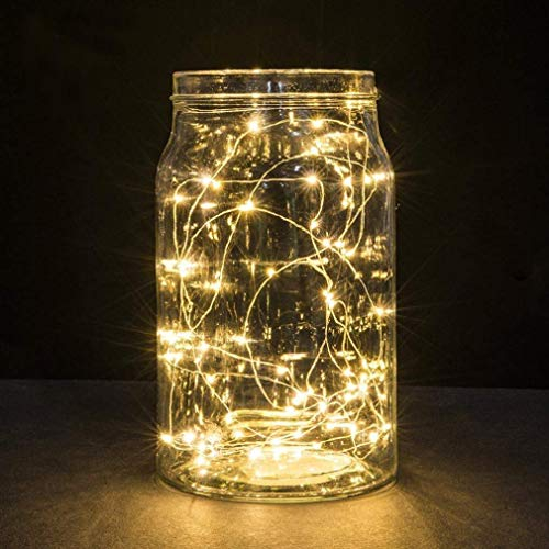 2 Pack 2M 20 LED Battery Fairy Lights with Timer Silver Wire String Lights Battery Operated DIY Decoration for Bedroom Jars Christmas Wedding Party Camping ( Warm White)
