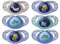 Tommee Tippee Night Time Glow in the Dark Schnuller, 6–18 m, symmetrisches kieferorthopädisches Design, BPA-freies Silikon, 6er-Pack, Farben können variieren