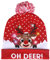 Lurowo Weihnachtsmütze, Unisex, LED-Licht, Weihnachtsmützen mit Bommel, 7 bunte LEDs, Weihnachten, Strickmütze, warm, für Party, Camping