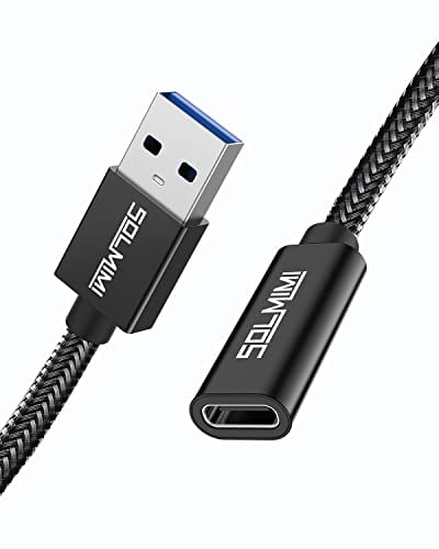 SOLMIMI USB C auf USB A Adapter C Buchse auf A Stecker Kabel für Smartphone, Handy, Tablet, Laptop, Notebook, Hub, Festplatte, U Stick, Kartenleser, Kopfhörer - 0.2m