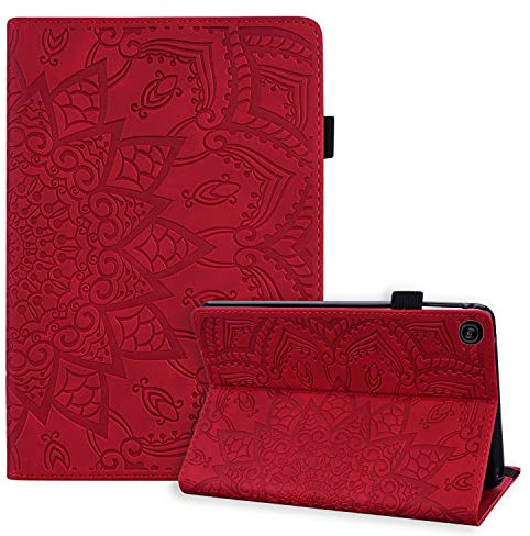 CXTcase Funda para Galaxy Tab A 10.1 2019 SM-T510/T515 TPU+PU Folio Función de Soporte Protectora Tableta Smart Cover Carcasa Samsung Galaxy Tab A 10.1 2019，Rojo