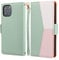 ZCDAYE Phone Case for iPhone 13 Wallet Case with Card Slots Wrist Strap, Folio Flip Leather Cover for iPhone 13 - Splicing Green