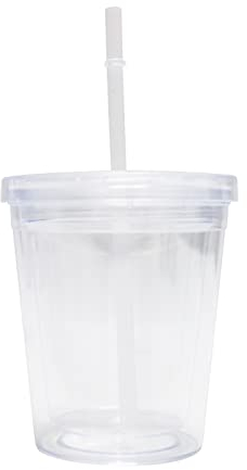 Vaso de doble pared de paja, reutilizable con tapa y pajita, vaso de agua de calidad alimentaria, sin BPA, taza de viaje (650 ml)