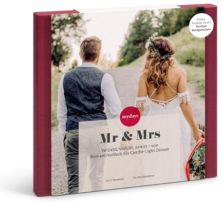 mydays Geschenkbox Mr & Mrs, Hochzeitsgeschenk für 2 Personen, freie Erlebnis-Auswahl an ca. 263 Orten