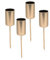 Kerzenpick für Tafelkerzen 4er Set - Gold glänzend - Kerzenhalter für Stabkerzen - Kerzen Stecker für Advents und Weihnachts Gesteck