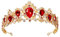 Prinzessin Tiara Kristall Krone - Rot Strass Hochzeit Diadem für Frauen Mädchen - Königin Haarschmuck