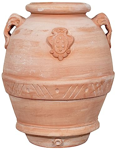 Biscottini Pflanztopf aus Terrakotta Toskana, 55 x 43 x 43 cm, große Terrakotta-Töpfe für den Außenbereich, hergestellt in Italien