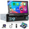 Hodozzy 1 DIN 2GB 64GB Android Radio Coche Inalámbrico Carplay Android Auto, Pantalla Táctil Abatible 7 Pulgadas para Coche con GPS WiFi Bluetooth Mirror Link Radio FM/RDS, SWC,USB,Cámara