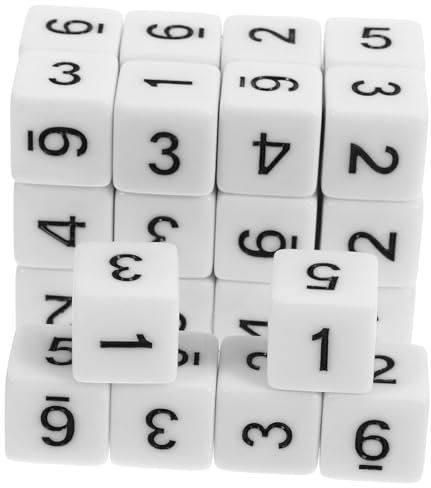 VICASKY 30pezzi Dadi Acrilici Facce Con Numeri Arabi Accessori Per Giochi Da Tavolo Leggeri e Compatti Per Feste e Attività Ricreative