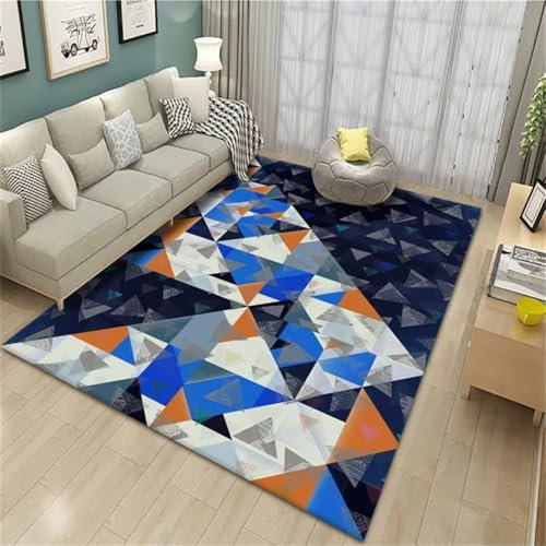 140X200Cm Blau Babyzimmer Deko Mädchenzimmerteppich, Schlafzimmer, Niedriger Flor, Leicht Zu Reinigen 4Ft 7.1''X6Ft 6.7''