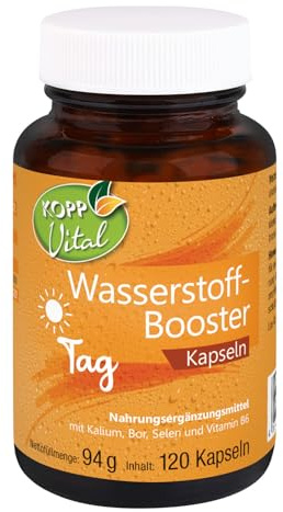 KOPP Vital® Wasserstoff-Booster Tag | 120 Kapseln | 94 g | Wasserstoff | Natürliche Unterstützung | Vitamine und Mineralstoffe