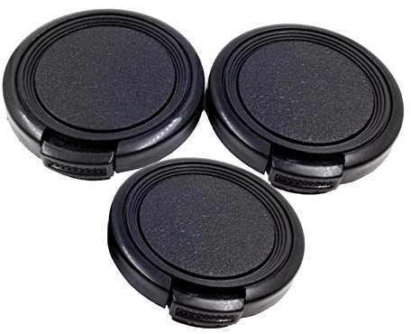 3 Pcs Universal Snap-on Front Lens Cap for Mini DV Camcorder Black 34mm