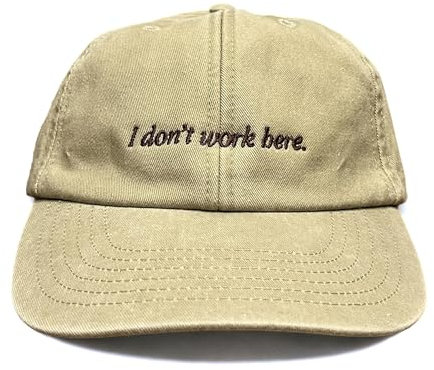 Vivian Flytrap Unisex I Don't Work Here Gewaschen Bestickt Dad Baseballkappe - Beige