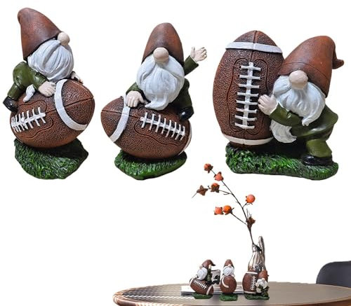 Yaztauho Football Gnome - Outdoor Garden Statue Football Gnome | Garden Gnome Figurine Football Player Gnome Sculptures Funny Sports Gnome Outdoor Patio Lawn Decor