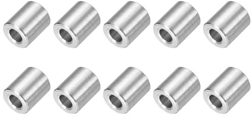 QUARKZMAN 10 Pcs Entretoises en Acier Inoxydable, 5mm ID x 10mm OD x 12mm L Acier Inoxydable 304 Entretoise de Vis à Douille Ronde Non Filetée Rondelle pour 3/16 ou M5 Vis Boulons Écrous