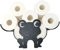 Porte-rouleau de papier toilette – Porte-rouleau de papier toilette en forme d'animal – Porte-rouleau de papier toilette en métal – Accessoires décoratifs de cuisine ou de salle de bain – Peut
