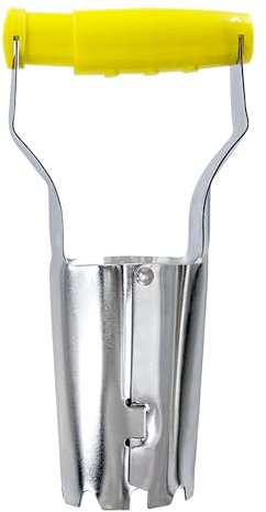 Jardineer Small Bulb Planter Tool- Compact Stainless Steel Transplanter for Bulbs, Seedlings & Flowers- Ergonomic Handle with Depth Markings - Durable Garden Planting Tool(Silver & Black)