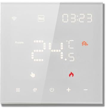 GREOHNMPAW Tuya WiFi Smart Thermostat Floor Heating Thermostat Smart Home Electric Heating Voice Control Led Color Screen White