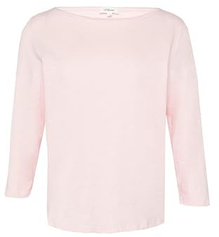 s.Oliver Damen T-Shirt – Regular Fit, Flammgarn-Jersey, 3/4-Ärmel
