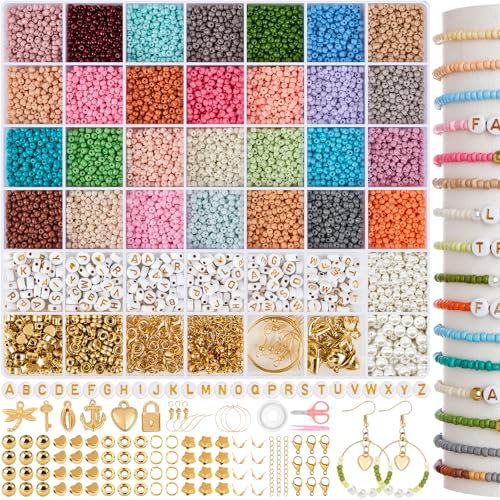 RUBY 3mm Perlen für Armbänder, 28 Bunte Morandi Glasperlen zum Auffädeln,Perlen zum Auffädeln für Weihnachten DIY Bracelet Making Kit, Feiertage