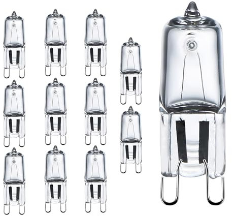 VINSPIRE 12 Pack G9 Halogen Light Bulbs 28W 230V, Dimmable Warm White 2800K, 392LM Brightness, Long Lifespan, No Flicker, G9 Halogen Bulbs for Ceiling Lights, Wax Melt Burner, Cooker Hood
