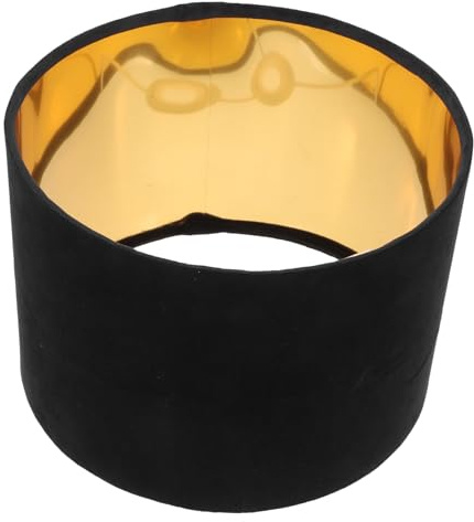 Trommellampenschirm aus Samt für Tischlampe mit Metall E27 E14 Schwarz | Stoff, Robust und Farbecht, Einfache Montage, für Hotel und Arbeitszimmer, Klare Form