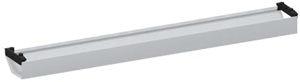 ASSMANN Kabelkanal Schreibtisch, 128x16x10cm, aufklappbare Kabelwanne | Kabelmanagement unter der Tischplatte, Kabelführung aus Stahl, für Büro & Homeoffice, einfache Montage mit Video, Silber